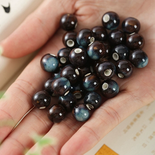 Керамические плетеные бусины, браслет, ожерелье с аксессуарами для школьников, черный набор материалов, DIY