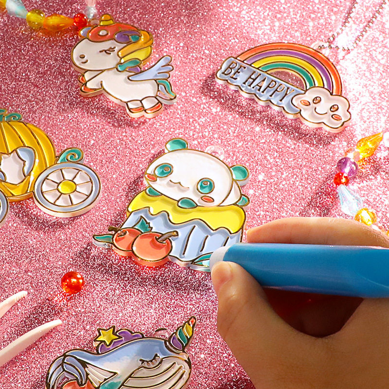 Игрушки для рисования без выпечки и клея для девочек и детей ручной работы, изготовление своими руками, раскраска, рисование, выпечка, роспись, хрустальные картины из песка Mengbao crystal sticky 6