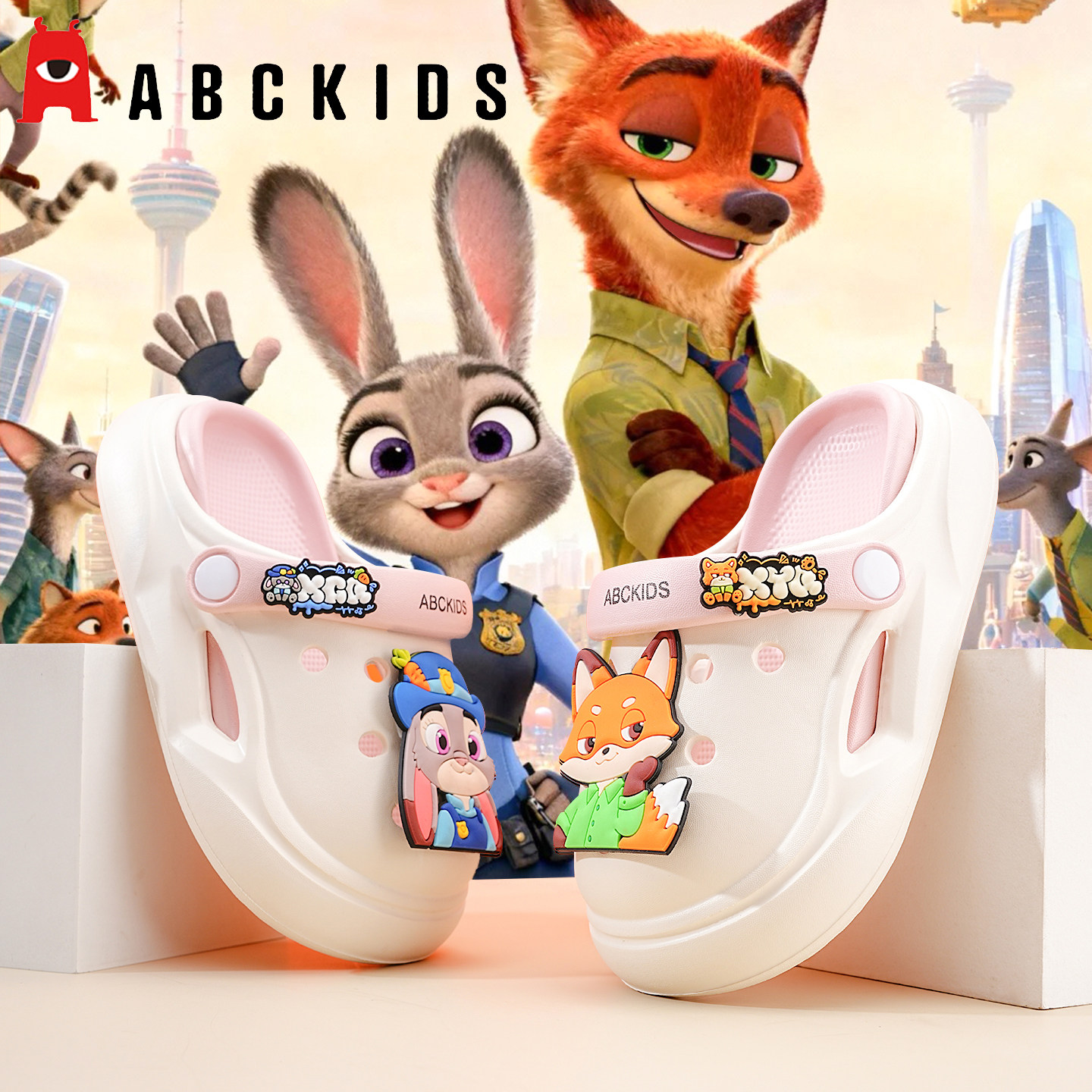 Abckids/ детские тапочки Crazy Animal City; обувь с дырками для девочек; летние нескользящие сандалии для родителей и детей для маленьких девочек