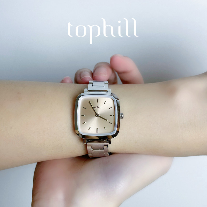 tophill Tuofei нишевые часы с сахарным кубиком, женские легкие роскошные маленькие квадратные часы, простые и изысканные часы, подарок на день рождения