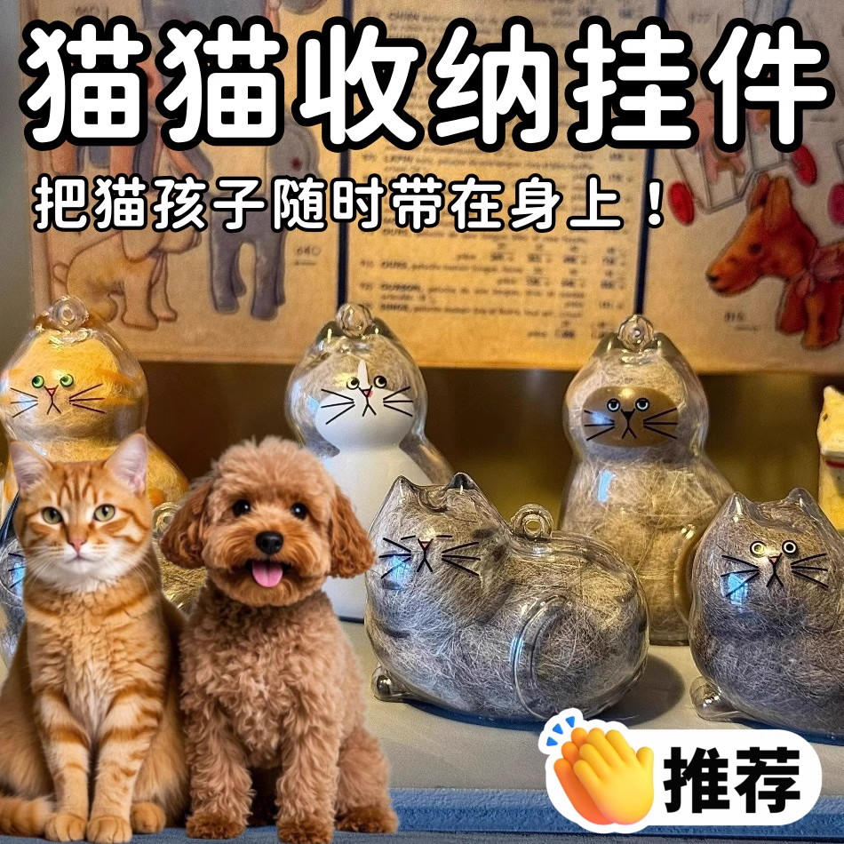 Коробка для хранения кошачьей шерсти очаровательная сумка-подвеска Gacha брелок для ключей для хранения кошачьей шерсти творческая памятная капсула