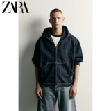 Осенние новинки ZARA2026, мужская свободная джинсовая куртка с капюшоном, застиранная куртка 4365303 405