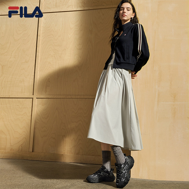 Соломенные туфли Fila с папоротником ; обувь FILA daddy; новинка 26 года; зимняя женская обувь в стиле ретро на толстой подошве; повседневная обувь в стиле ретро; спортивная обувь