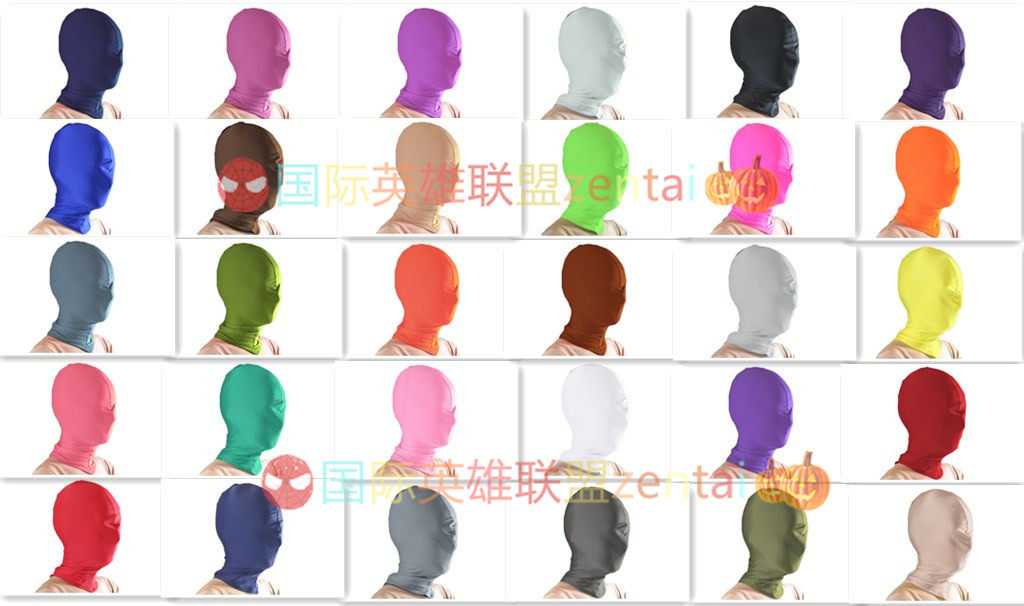 Various colors zentai all-inclusive hood mask
