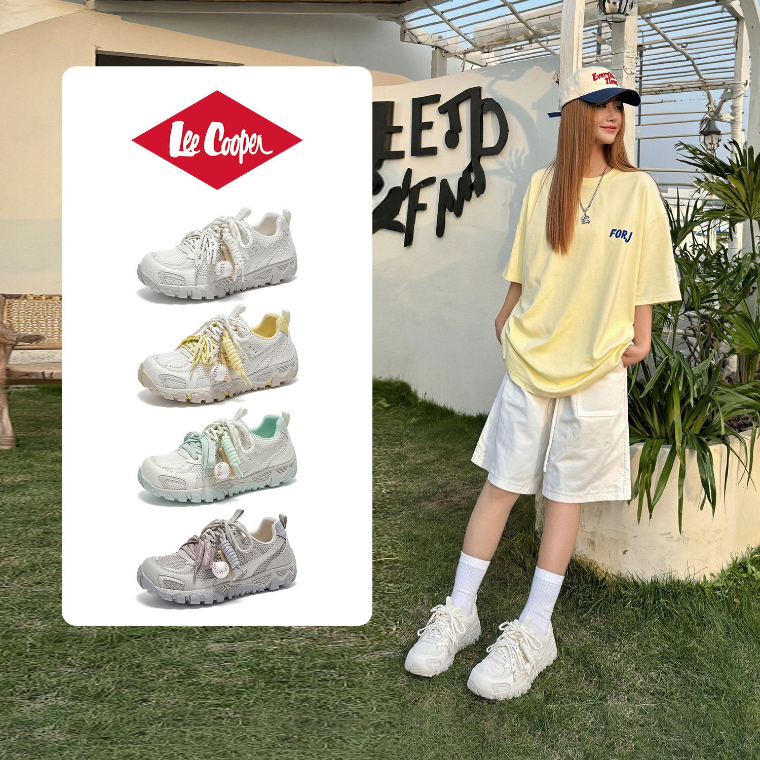 【Li Jiaqi Live Room 618 Super Sunscreen Festival】 Обувь LeeCooper Forrest Shoes Женская повседневная обувь с дышащей сеткой