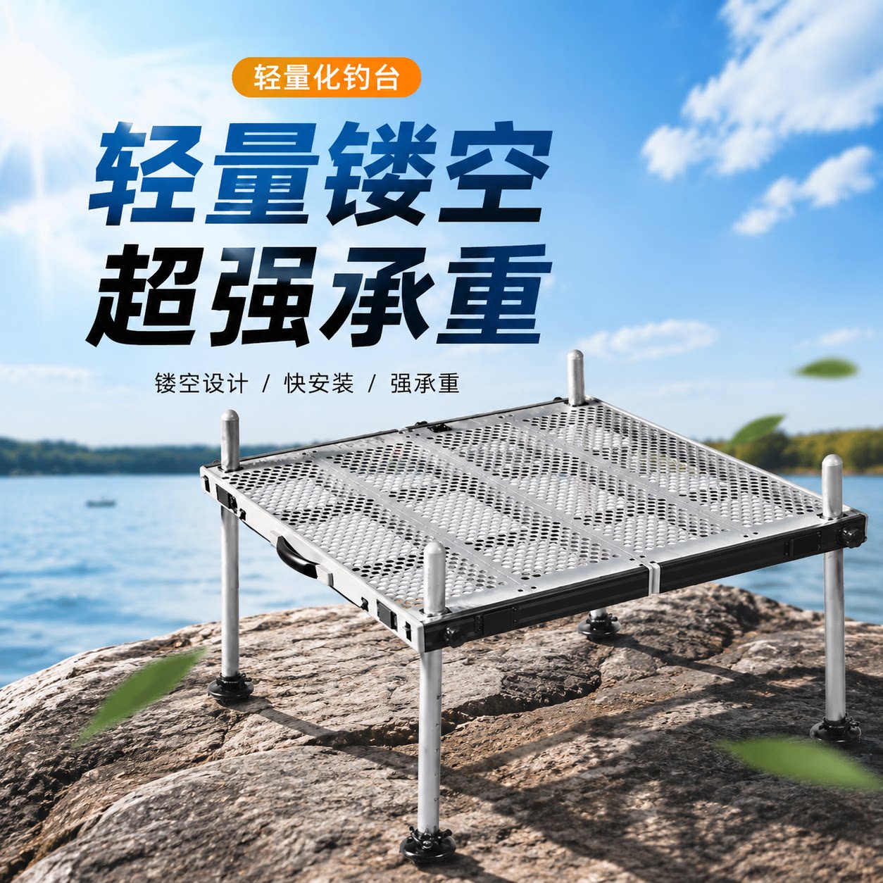 Рыболовная платформа Luwang 2025 новая премиальная серая полая рыболовная платформа премиум-класса, ультралегкое многофункциональное транспортное средство, складная глубоководная рыболовная платформа
