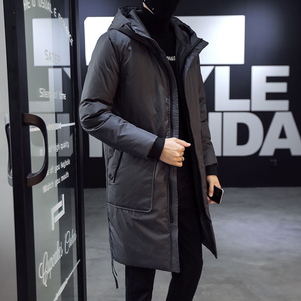 Пуховик средней длины, мужская зимняя стеганая куртка, новинка 2025 года, мужская утепленная куртка большого размера, свободная стеганая куртка, тренд