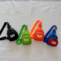 Children's bags PU fashion color block letters boys chest bag girls going out accessories shoulder crossbody bag baby wallet