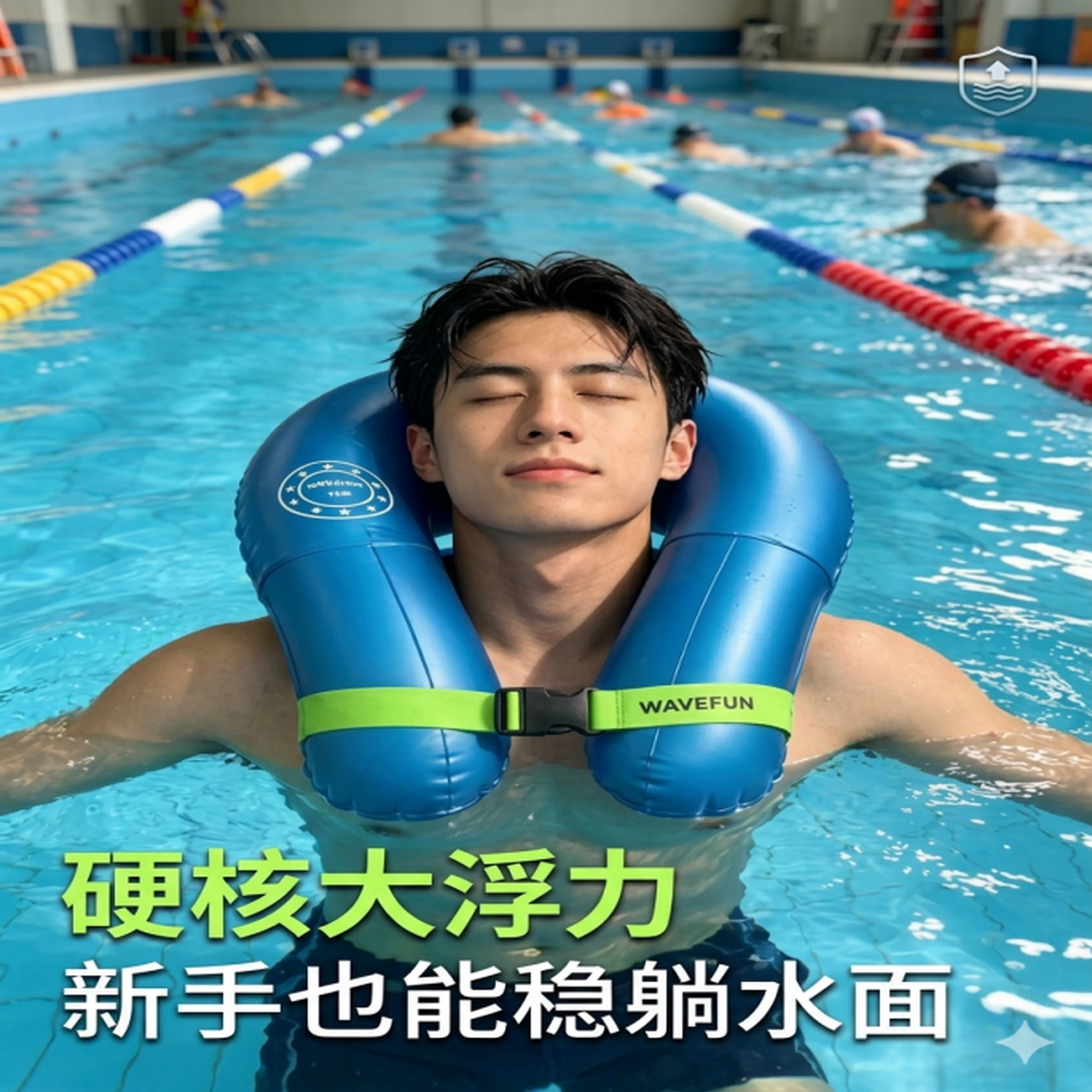 Носимый спасательный жилет WAVEFUN с кольцом для плавания для взрослых 2026 весом 95 кг с большой нагрузкой, предотвращающий опрокидывание и утопление