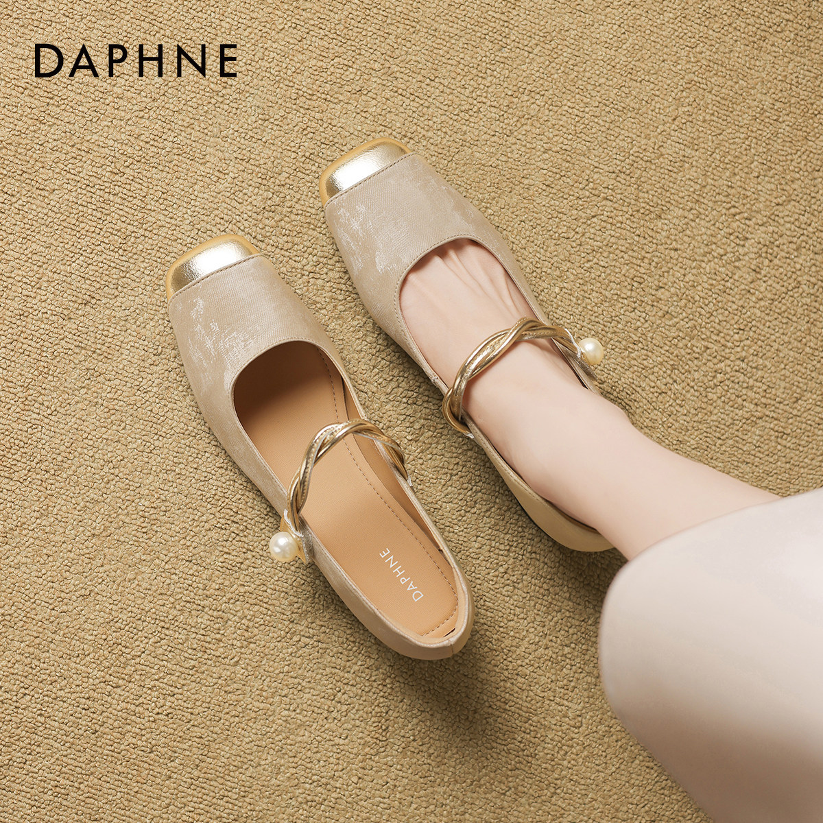 Тонкие туфли Daphne, новинка 2025 года, женская обувь в китайском стиле, осенняя французская женская обувь Mary Jane, осенне-зимняя свадебная обувь, кожаная обувь