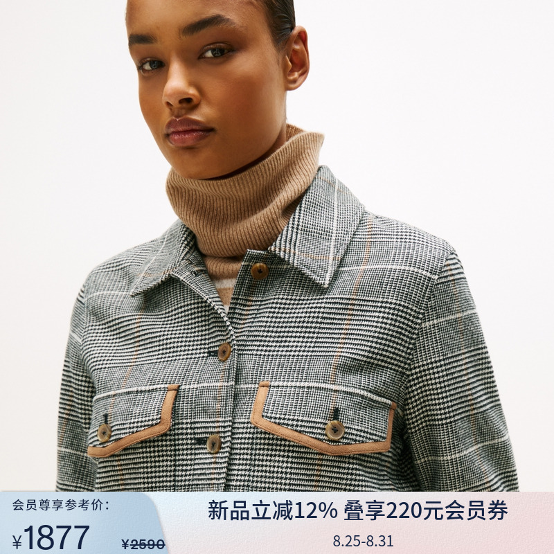 【Подарок от Танабаты】 Tommy25, новая осенне-зимняя женская рубашка на пуговицах с лацканами и жакетом в клетку, куртка 06026