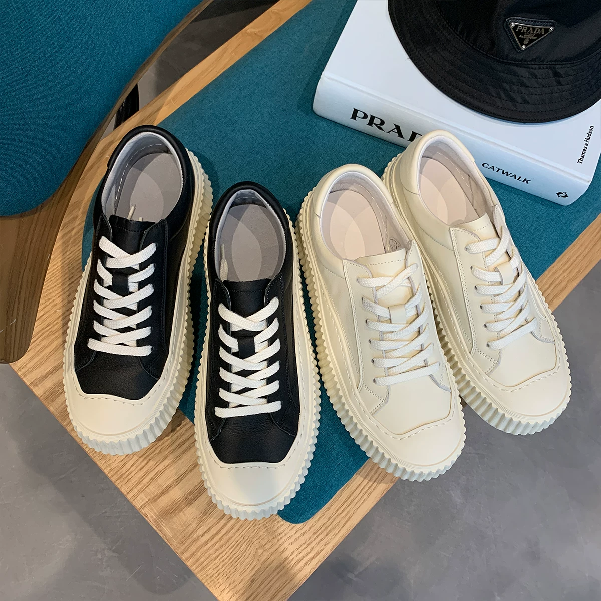 Sports leather trend white shoes for leisure, 2021 collection