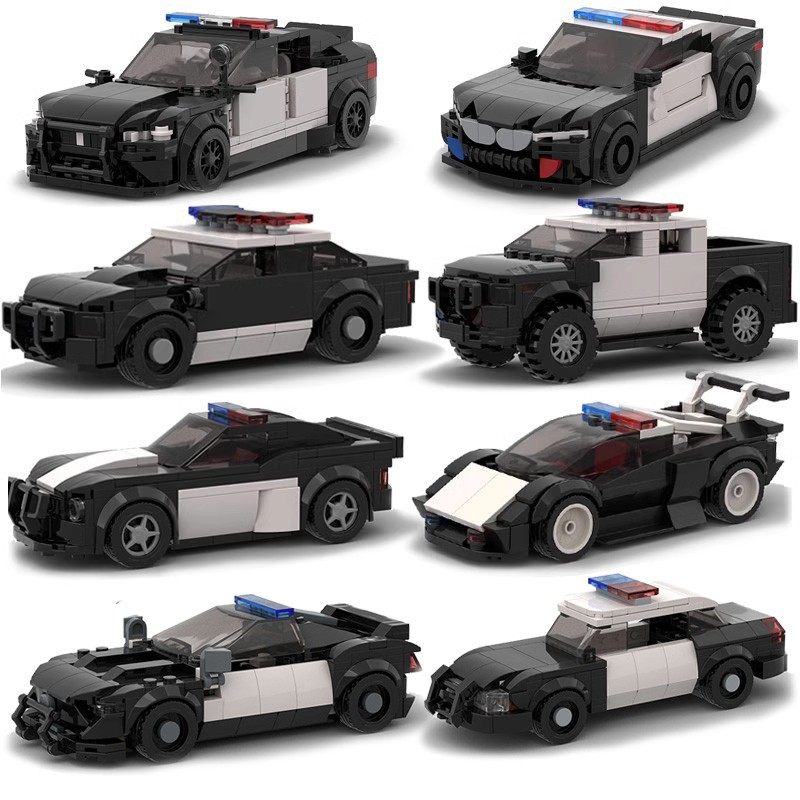 Полицейская машина серии small particle sports car racing M5 перехватывающая полицейская машина головоломка в сборе детский moc building block игрушка в подарок