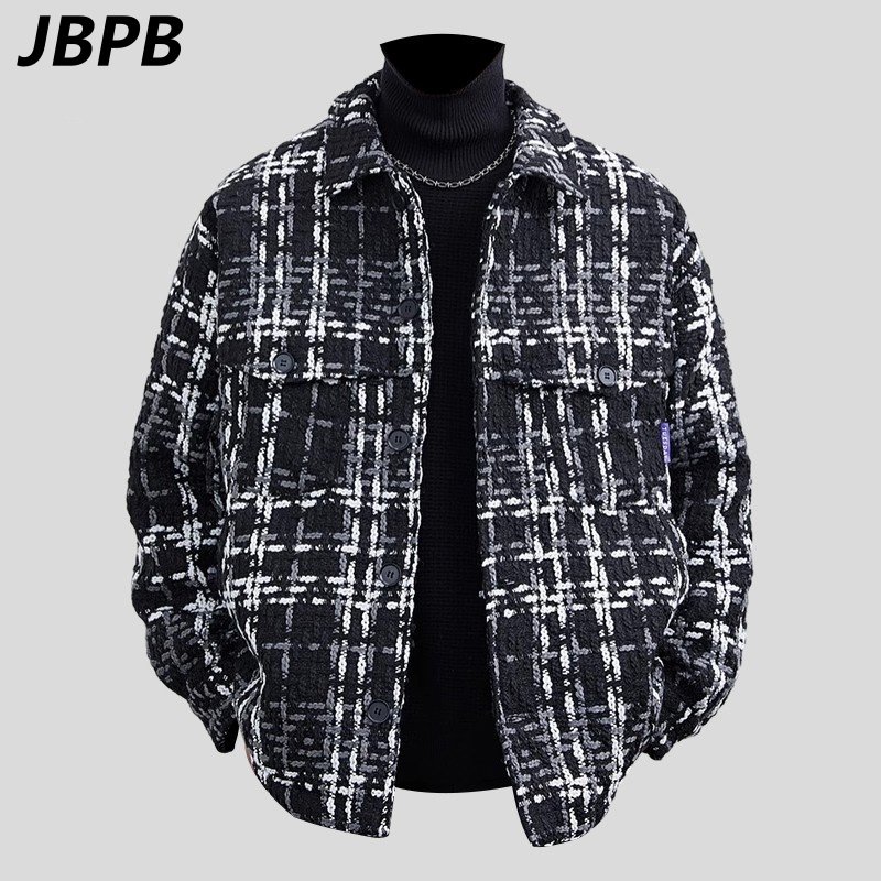 Бренд JBPB, встречный пуховик Xiaoxiangfeng, мужская осенне-зимняя куртка в клетку на утином пуху, теплая легкая свободная куртка-пуховик