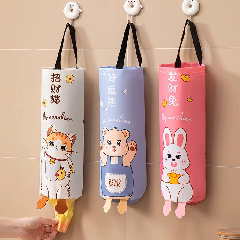 Японский кухонный пластиковый пакет для отделки, подвесная хозяйственная сумка, сумка для хранения, подвесная сумка для хранения, настенный мешок для мусора, артефакт