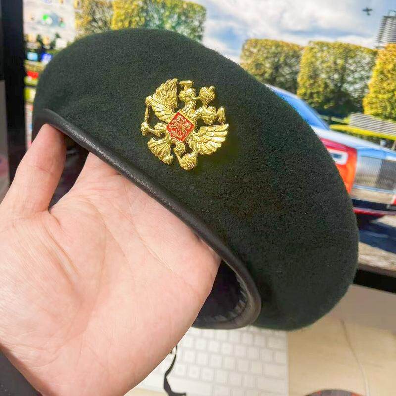 Берет со значком российского двуглавого орла в национальном стиле ретро, шляпа с советским национальным гербом, четырехцветная шляпа художника