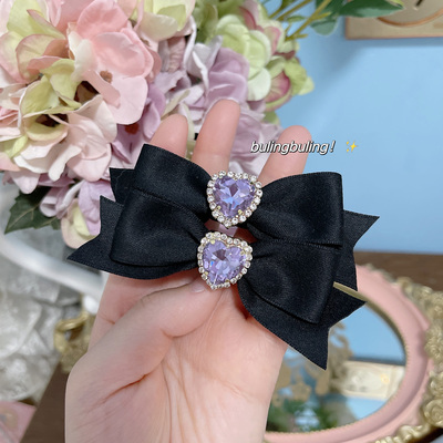 taobao agent 【芝士猫手作】爱心水钻lizlisa风地雷系sc蝴蝶结小物发夹头饰