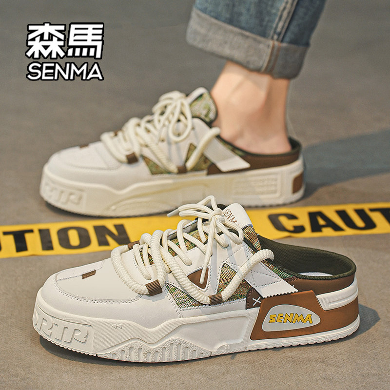 Мужская обувь Semir, полуботинки, летняя дышащая обувь, натуральная кожа, новый стиль 2026 года, мягкая подошва, без каблука, ленивая педаль с