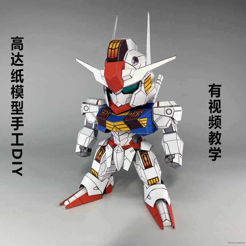 Бумажная модель ручной работы diy Gundam XVX-016 3D stereo mecha cool production обучающее видео
