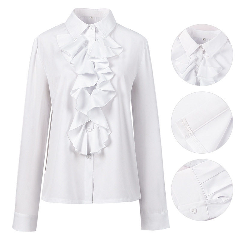 Amazon's new Victorian-era gothic shirt, vintage long-sleeved lotus ruffle top.