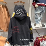 Мужская и женская одежда Gap, новинка осени 2026 года, свободный свитер из мягкого матового флиса с американским принтом carbon 1SS623023
