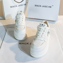 Hong Kong MACKHK genuine leather 2024 spring new sports thick sole with raised sponge cake inside, summer breathable small white shoes for women