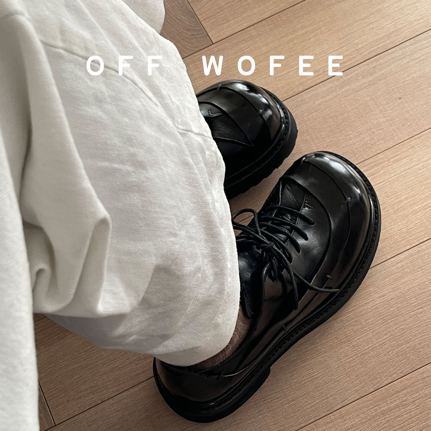 Мужские и женские кожаные туфли-дерби OFFWOFEE оригинального дизайна из лошадиной кожи с большой головкой, черные кожаные ботинки для пригородных поездок на толстой подошве с увеличенным размером