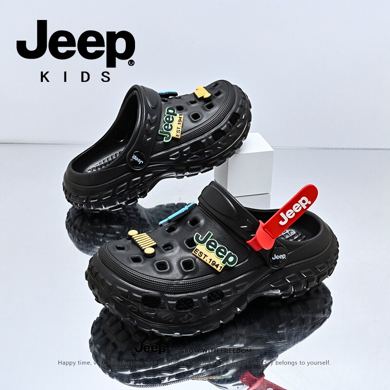 детские тапочки jeep, обувь с дырками для мальчиков, летние новинки для маленьких мальчиков, нескользящие домашние сандалии и тапочки для родителей и детей на мягкой подошве
