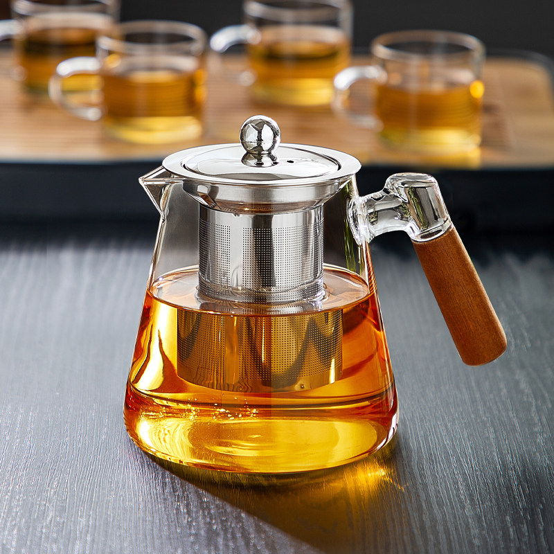 Чайник стеклянный бытовой чайник персональный специальный одноразовый чайник для заваривания чая с разделением воды чайный сервиз термостойкий чайник заварочный чайник