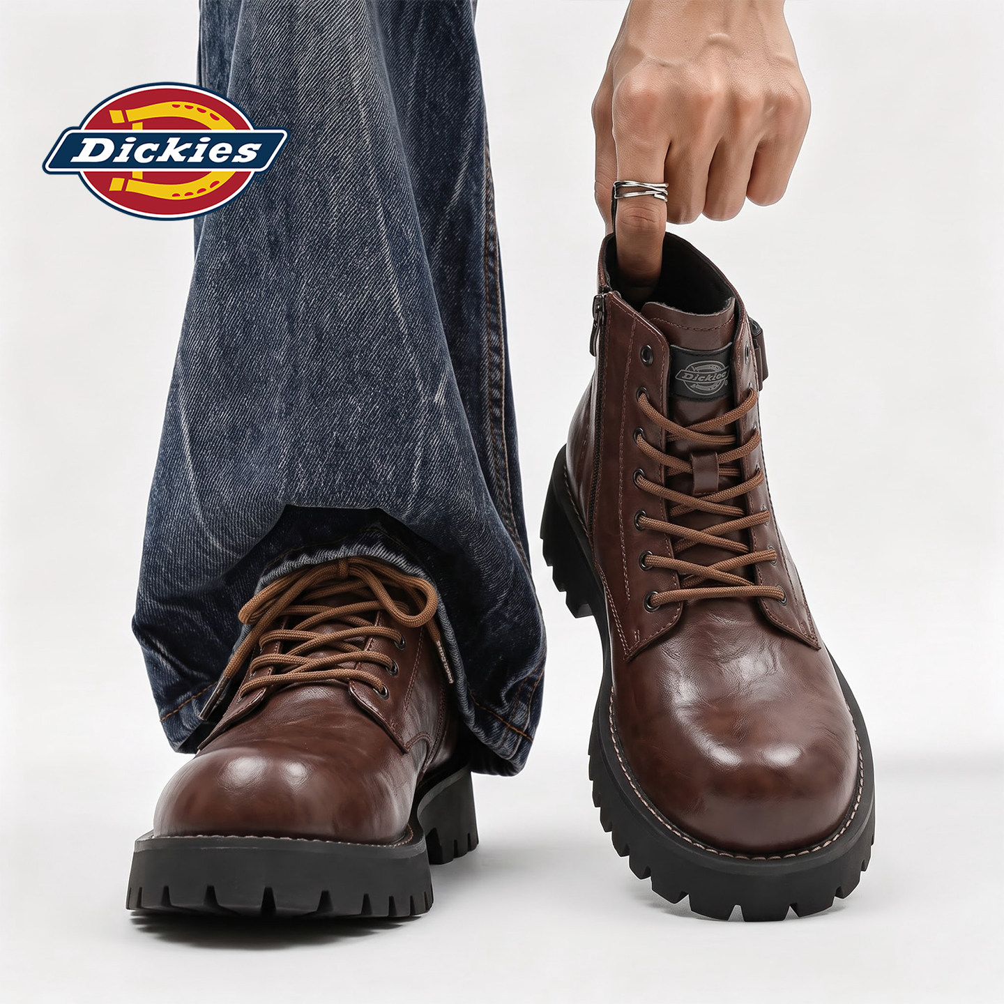 Мужские ботинки Dickies Martin; новинка 2026 года; мужская обувь; осенние зимние ботинки; мужские мотоботы увеличенного размера на толстой подошве