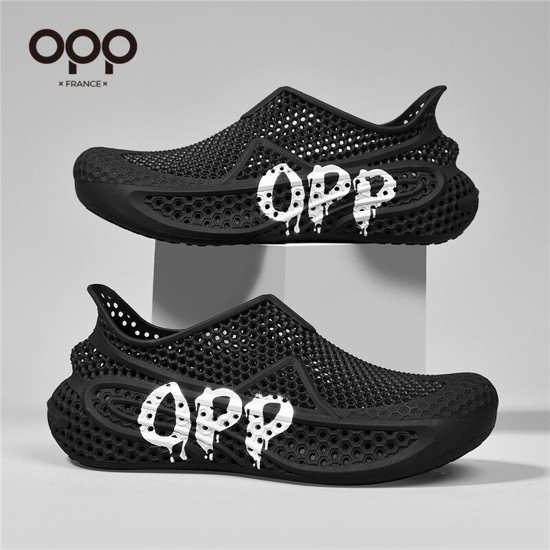 Мужская обувь OPP с отверстиями, повседневная летняя дышащая обувь с полыми педалями, мужские спортивные сандалии, пляжная пара, модная обувь