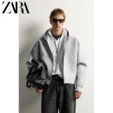 Осенние новинки ZARA2026, мужской свободный свитер из технологичной ткани с капюшоном и застежкой-молнией 1437330 803