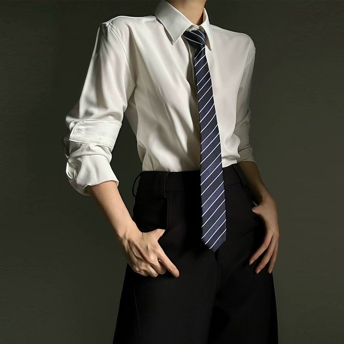 Юношеская белая рубашка с длинными рукавами yuppie beautiful dk uniform для мужчин и женщин, унисекс, высококачественная драповая универсальная повседневная рубашка