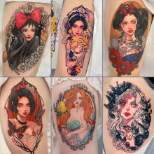 European and American beauty girl's ins floral arm durable waterproof tattoo stick princess maid thigh sexy cute tattoo