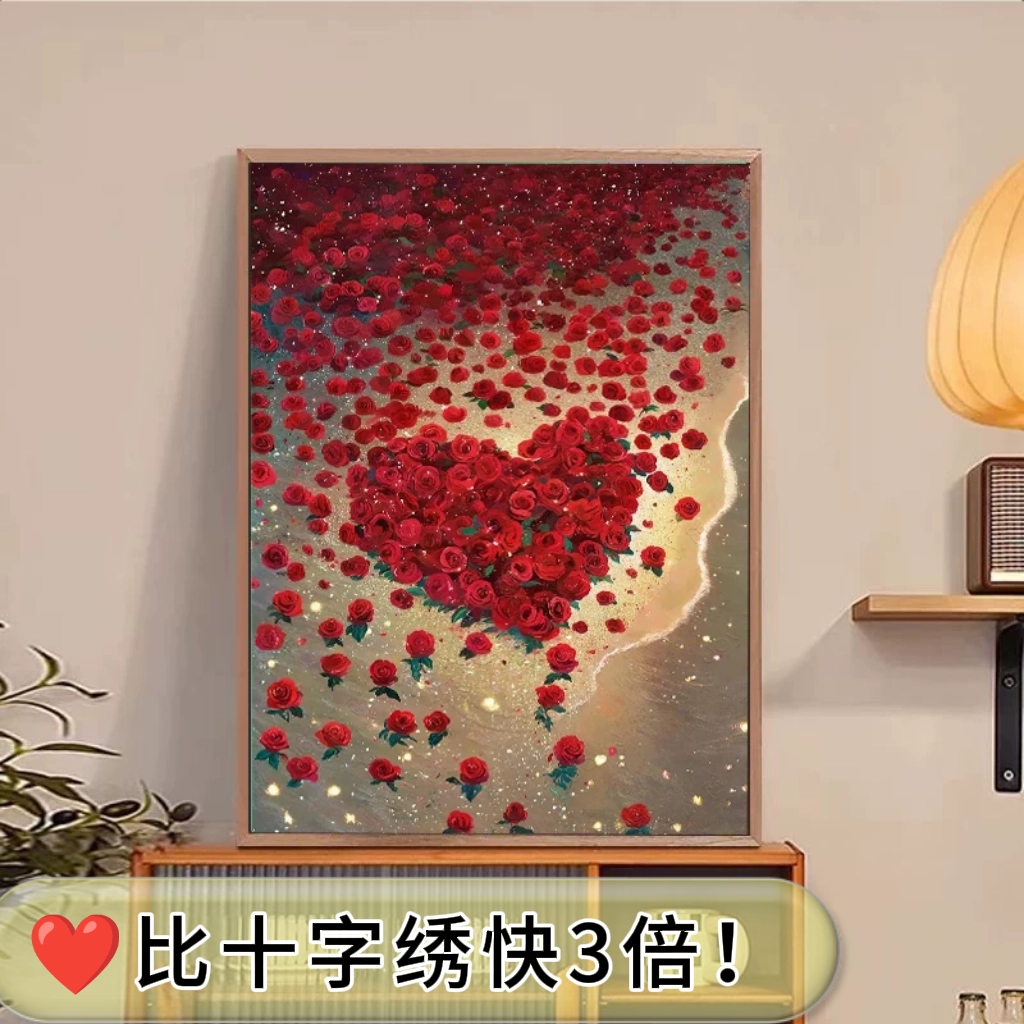 Романтическая розовая свадебная алмазная живопись 2025 новые алмазные наклейки спальня свадебная вышивка крестиком подарок ручной работы