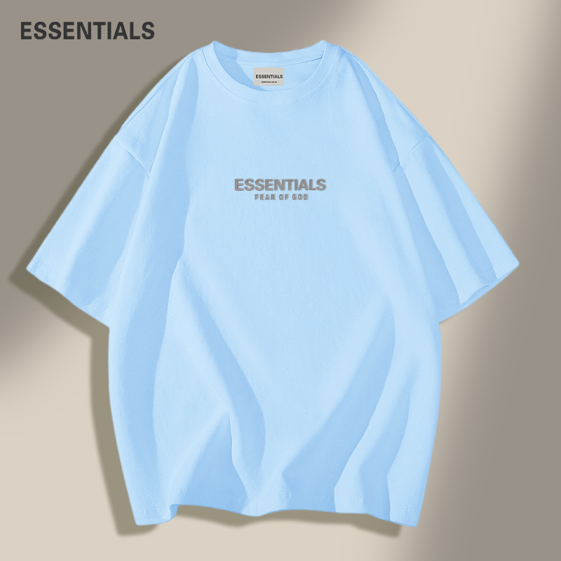 Футболка ESSENTIALS с короткими рукавами для мужчин и женщин, новинка 2025 года, летняя футболка американского бренда tide, свободная хлопковая футболка