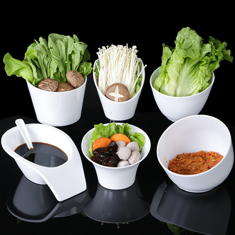 10 меламиновых блюд самообслуживания для ресторана hot pot, столовые приборы, тарелки для барбекю, коммерческие гарниры, бочки для салата-латука, тарелки для хайдилао