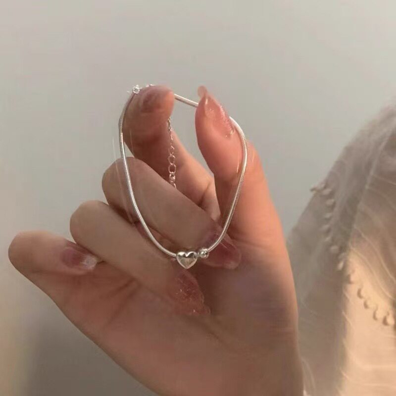 Корейская версия браслета love small round из бисера с серебряным покрытием S925, женский легкий роскошный браслет нишевого дизайна, простой, универсальный и изысканный