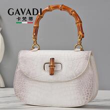 High quality and niche design hand for Himalayan white crocodile skin bamboo joint bag