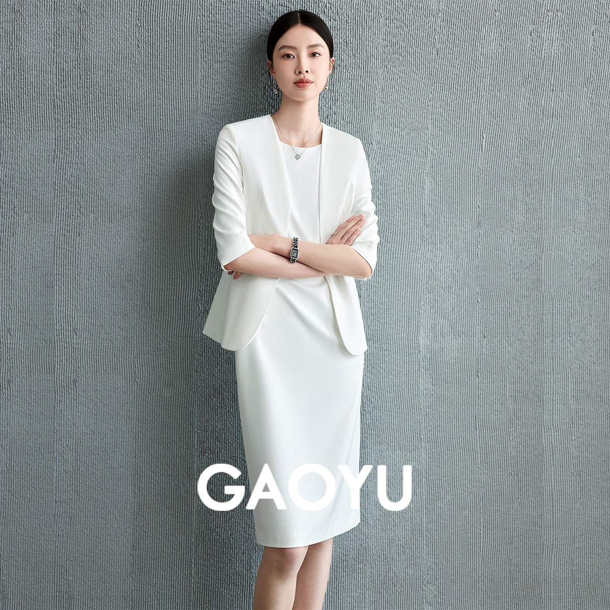 Белое темпераментное платье Gaoyu, профессиональный костюм, новинка 2026 года, элегантный модный пиджак, пригородный костюм-двойка