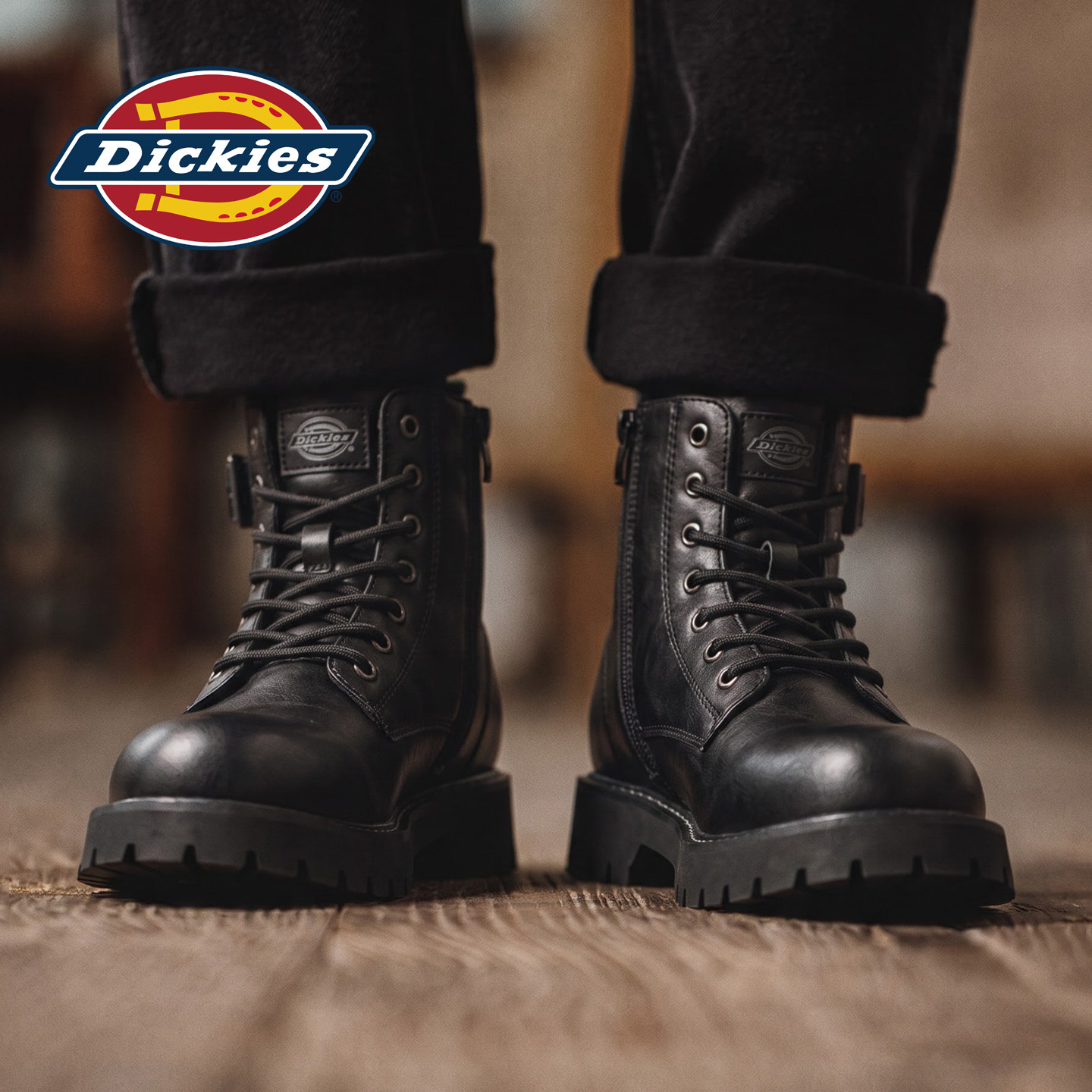 Мужские ботинки Martin черного цвета от Dickies; новинка 2026 года; мужские ботинки с увеличенной посадкой; осенняя мужская обувь из кожи с высоким берцем