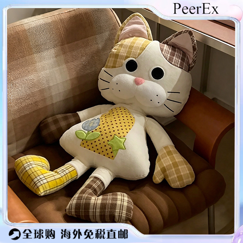 Япония PeerEx милый лоскутный котенок плюшевая кукла спящая подушка кукла-марионетка кукла игрушка в подарок
