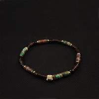POHIER original niche design light luxury trendy brand natural coconut shell gemstone 14K gold beads couple bracelet for men and women
