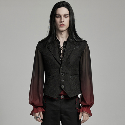 taobao agent ╋魔叹╋PUNKRAVE哥特GOTHIC复古贵族华丽提花宝石扣男马甲WY1601