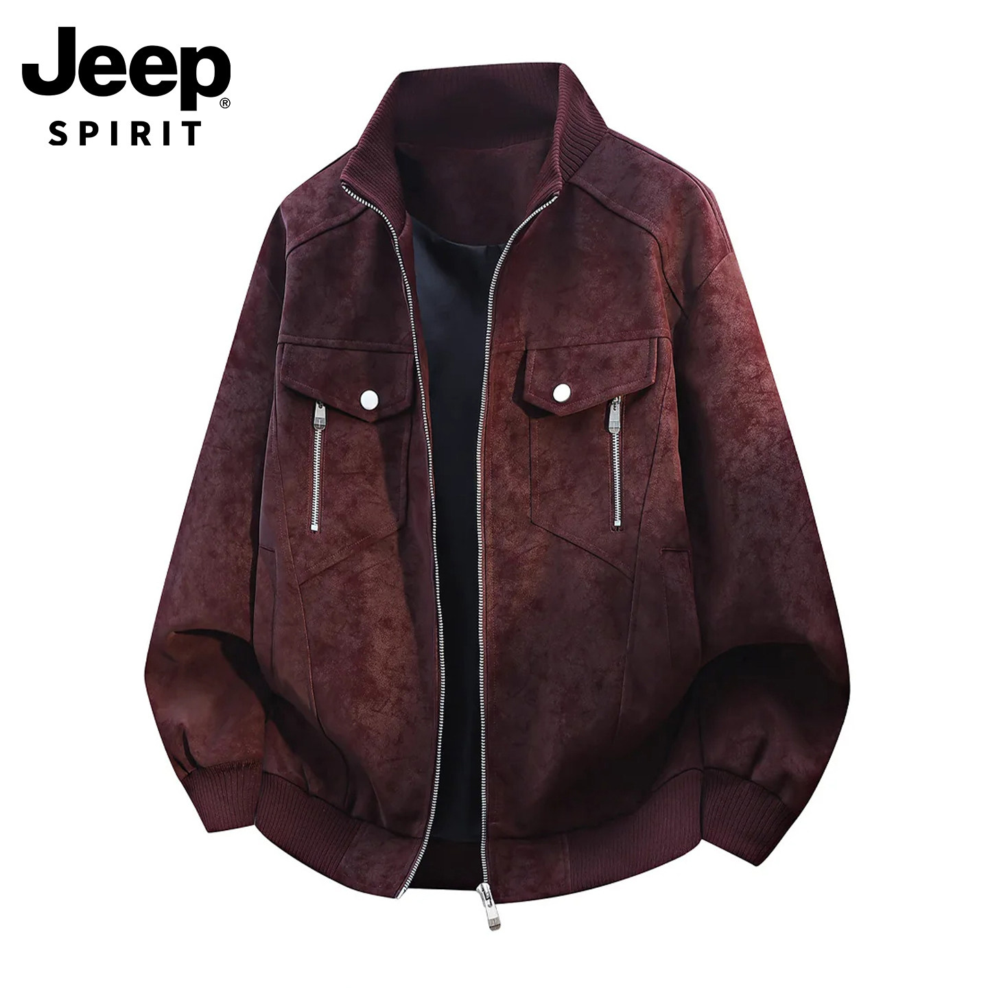 JEEP Джип бейсбольный воротник tie-dye кожаная куртка мужская осень 2026 новая американская уличная куртка из искусственной кожи мужская