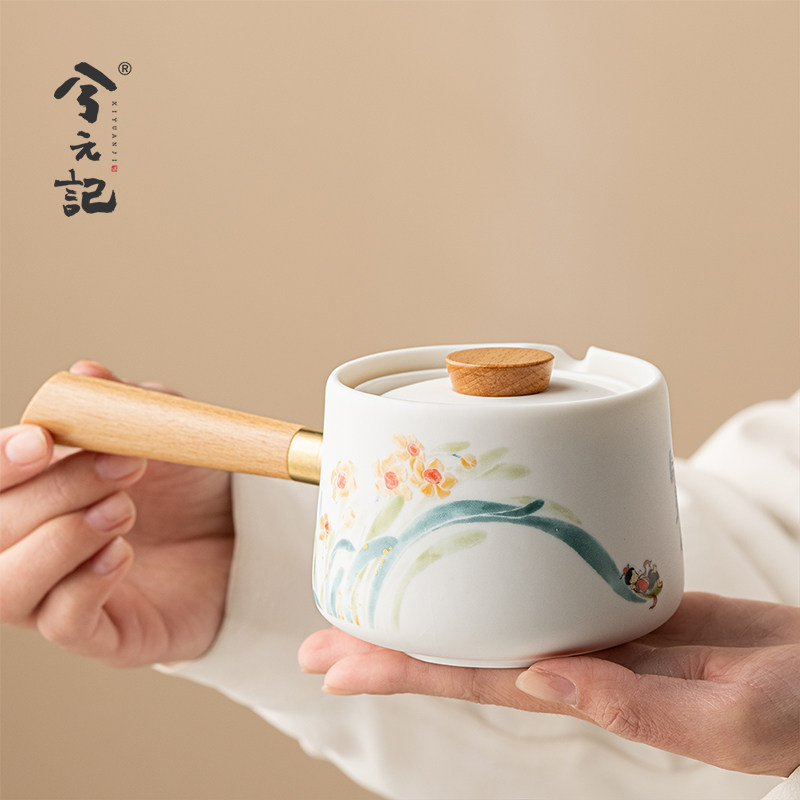 Чайник Xi Yuanji с боковой ручкой, керамический чайник Xiaoyao, керамический чайник с одной ручкой, маленький зеленый цитрусовый специальный чайник, чайная чашка для разделения воды