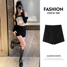 Black Suit Shorts for Women 2023 New Autumn High Waist Underlay American Spicy Girls Show Thin Outwear Autumn and Winter Hot Pants