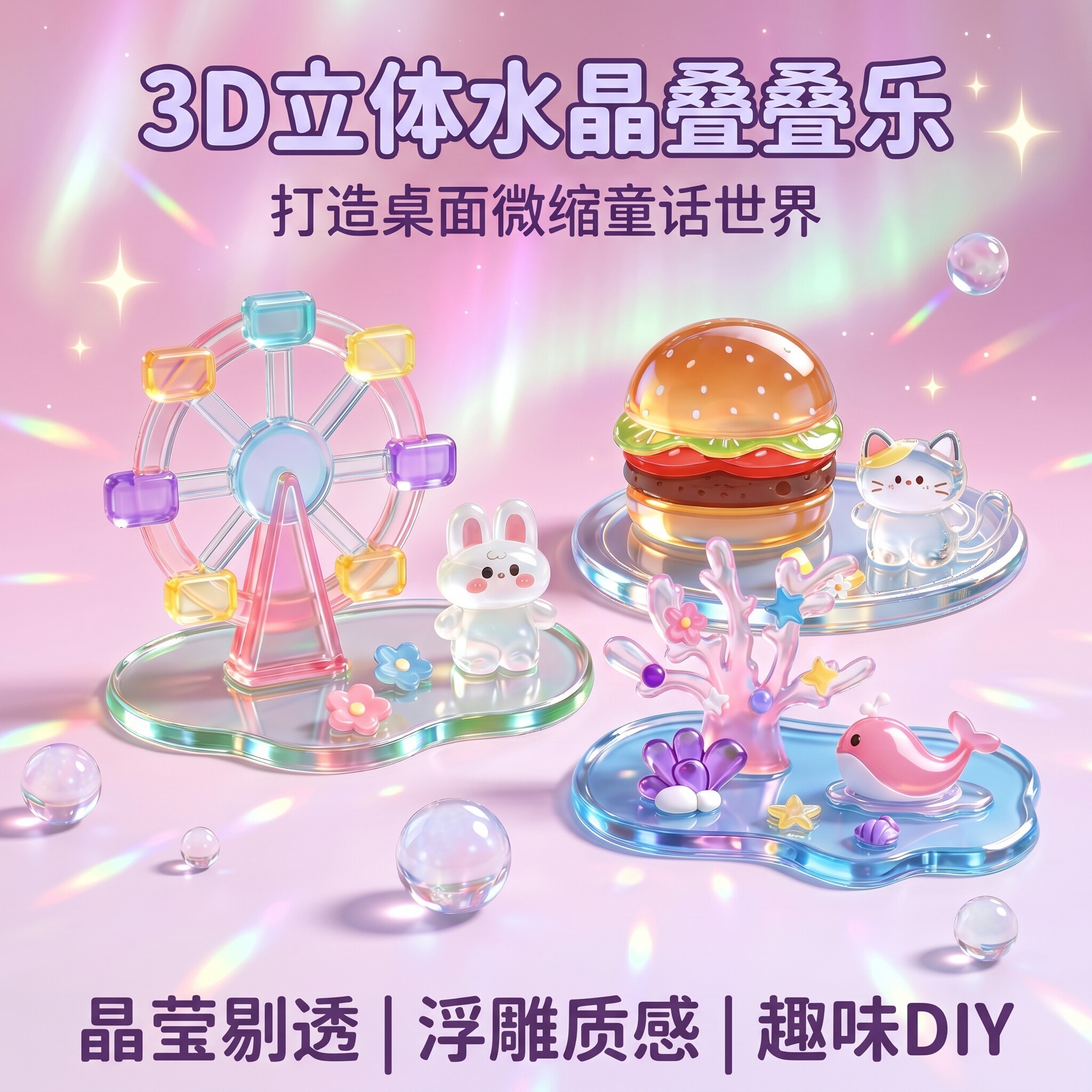 Укладка музыкальных 3D трехмерных рельефных наклеек, детский милый мультфильм, детские наклейки ручной работы, самодельные маленькие украшения своими руками