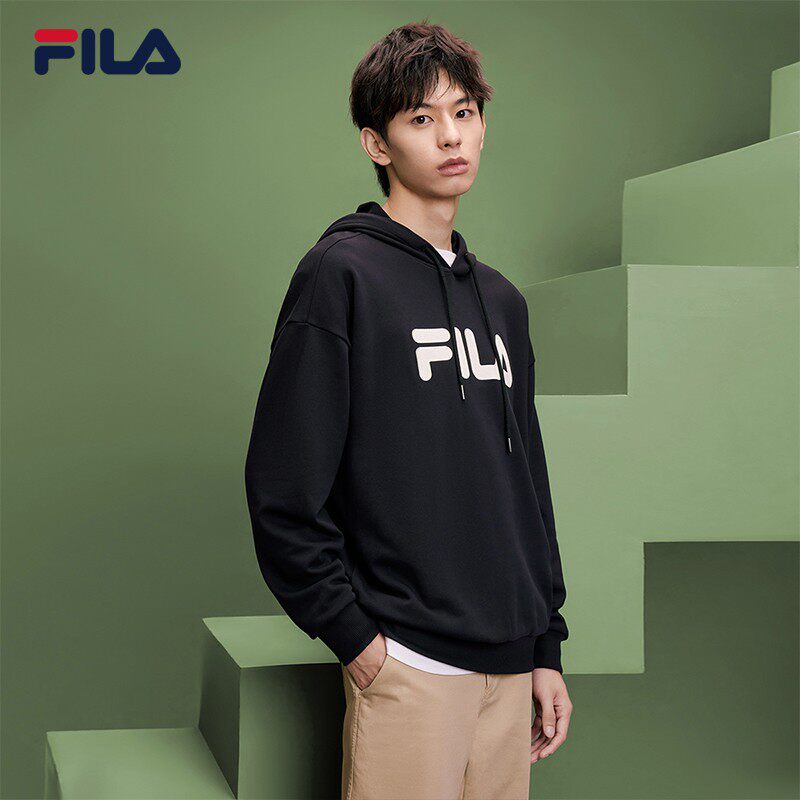 Официальный женский спортивный свитер FILA с капюшоном, осенний новый свободный плюс бархатный теплый повседневный топ