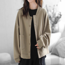 Mapping Hong Kong Light Luxury Women's Retro Japanese Literary Loose and Slim Standing Neck Casual Short Coat